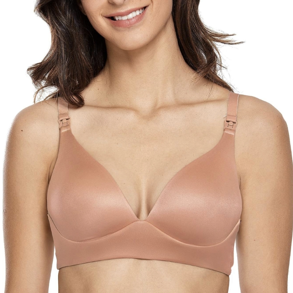 Gratlin Women's Wire Free Lightly Lined 38DD Maternity Nursing Bra Sun Kissed